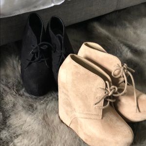 Round toe lace up  booties